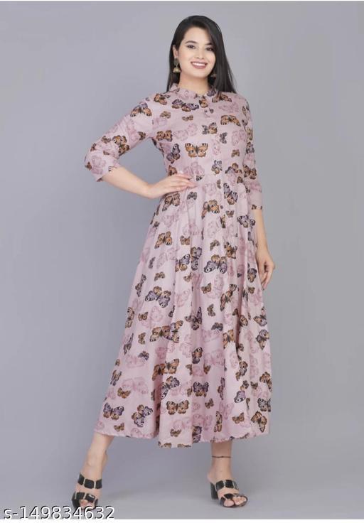 Elegant Printed Rayon Kurti with Three-Quarter Sleeves – Flowy & Comfortable - Posh And Pretty By Nav