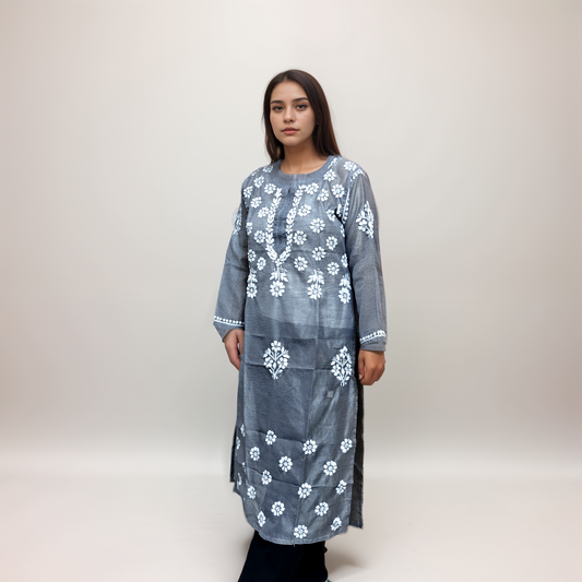 Elegant Lucknowi Chikankari Kotadoria Kurti for Women