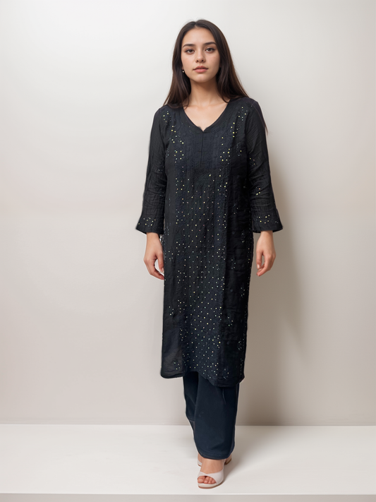 Office-Ready Musleen Chikankari Kurti – Subtle Yet Stylish