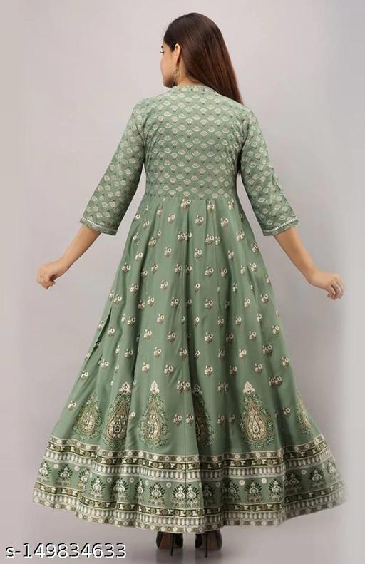 Elegant Printed Rayon Kurti with Three-Quarter Sleeves – Flowy & Comfortable - Posh And Pretty By Nav
