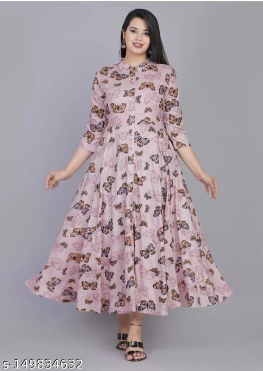Elegant Printed Rayon Kurti with Three-Quarter Sleeves – Flowy & Comfortable - Posh And Pretty By Nav